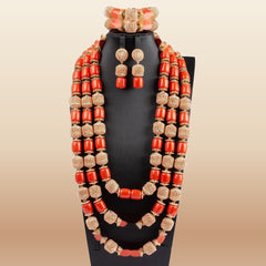 Traditional Nigerian Coral Beads - Grand Bridal in Coral 3