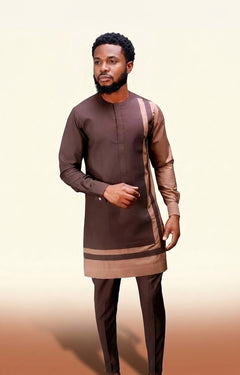 Men's Long-Sleeve Smart Set - Earth Tone Edition in Brown