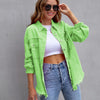 Fashion Ripped Shirt Jacket Female Autumn And Spring Casual Tops Womens Clothing