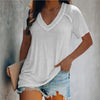 Plain Mid-Length Short Sleeve Summer Womens T-Shirt