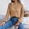 Casual Hollow Round Neck Pullover Sweater Fashion Womens Clothing