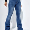 Women Flare Stretch Moustache Jeans Fashion