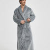 Male Lapel Coral Velvet Bathrobe Nightgown Lounge Homewear