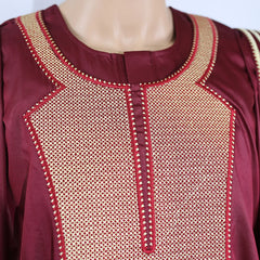 Men's Red Agbada Suit – Embroidered Robe