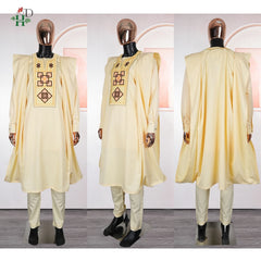Men's Yellow Embroidered 3-Piece Set