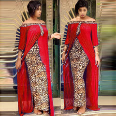 Leopard Print Dashiki Dress