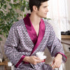 Men Silk long-sleeved Bathrobe Big Size 5XL kimono Home Bath Gown