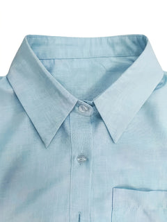 Button-Collar Top & Shorts Set — Chic Daily Wear - Detail View | ARINZE