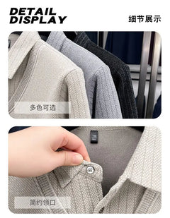 Men's Polo Sweater — Premium Knit Collar - View 6 | ARINZE