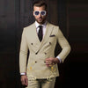 Latest Design Casual Men's Suit Beige Jacket Pants
