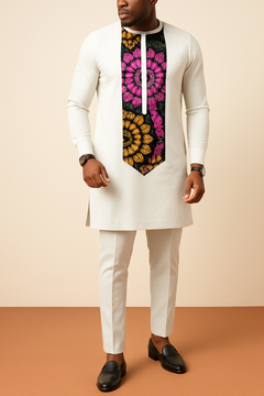 His & Hers Ankara Gown and Shirt Set