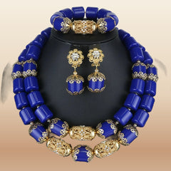 Nigerian Wedding Bead Set - Premium Multi-Layer in Royal Blue 1
