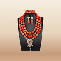 Traditional Nigerian Coral Beads - Grand Bridal in Coral 10