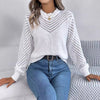 Casual Hollow Round Neck Pullover Sweater Fashion Womens Clothing