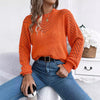 Casual Hollow Round Neck Pullover Sweater Fashion Womens Clothing