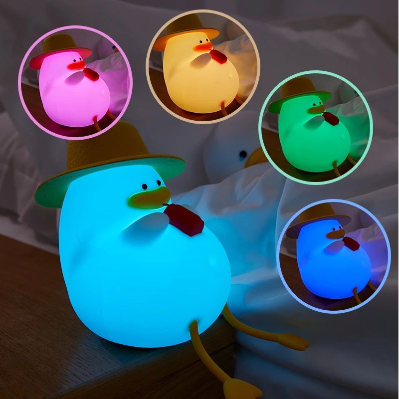 LED Night Light Rechargeable Duck Night Lamp
