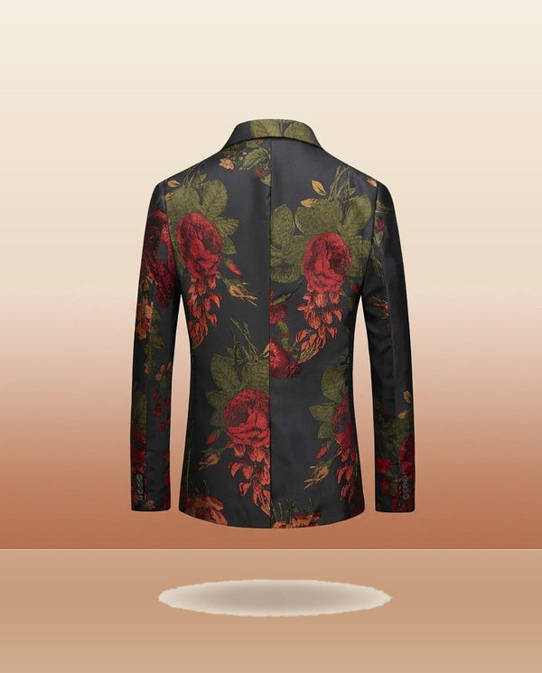 Black Jacquard 2-Piece Suit - Men's Slim Double - view 2