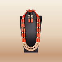 Traditional Nigerian Coral Beads - Grand Bridal in Coral 26