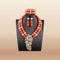 Traditional Nigerian Coral Beads - Grand Bridal in Coral 7