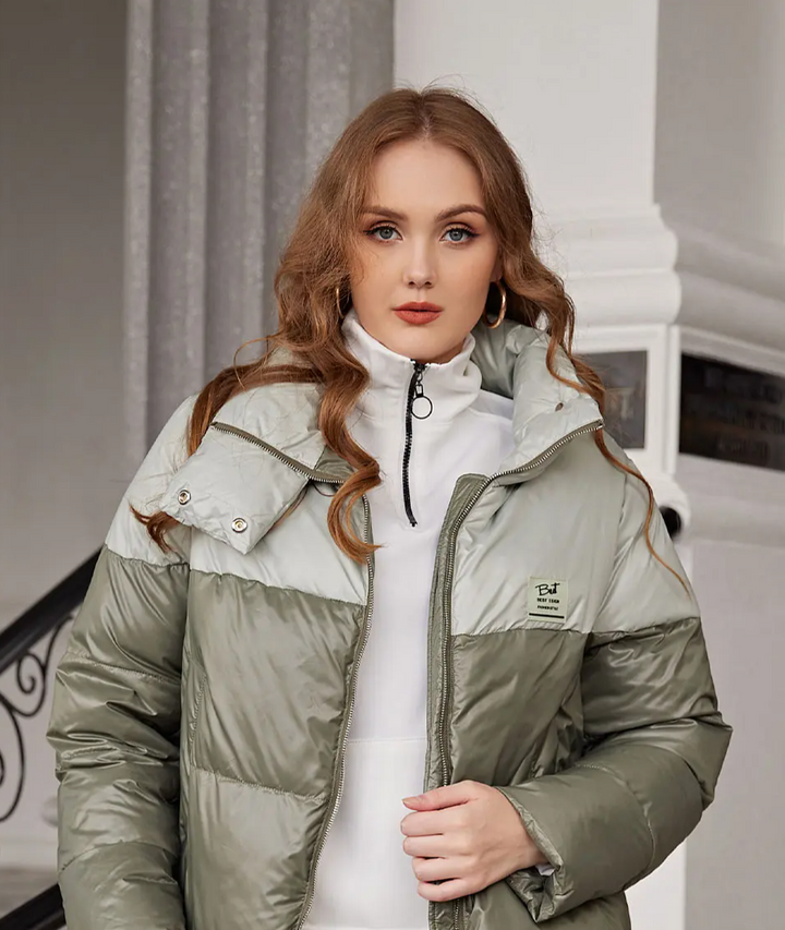 Astrid 2022 Winter Women's Coat Women Parka Fashion Warm Jacket Casual Contrast Color Stitching Loose female clothing Design