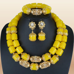Nigerian Luxury Coral Wedding Beads - Statement in Amber 1