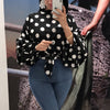 New Womens Polka Dot Large Size Loose Long Sleeve Blouse