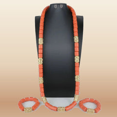Nigerian Luxury Coral Wedding Beads - Statement in Coral 2
