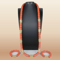 Nigerian Wedding Bead Set - Premium Multi-Layer in Coral 5