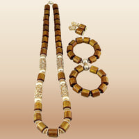 Nigerian Wedding Bead Set - Premium Multi-Layer in Brown 4