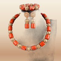 Traditional Nigerian Coral Beads - Grand Bridal in Coral 4