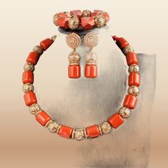 Traditional Nigerian Coral Beads - Grand Bridal in Coral 4