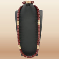 Red Coral Bead Jewelry Set - African Wedding Style in Red 2