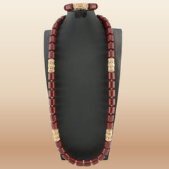 Red Coral Bead Jewelry Set - African Wedding Style in Red 2