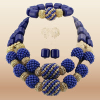 African Bead Jewelry Set - Statement Accessory in Royal Blue 2