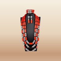 Traditional Nigerian Coral Beads - Grand Bridal in Coral 25
