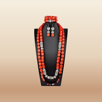 Traditional Nigerian Coral Beads - Grand Bridal in Coral 15