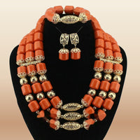 Nigerian Resin Coral Beads - Modern Bridal in Coral 3