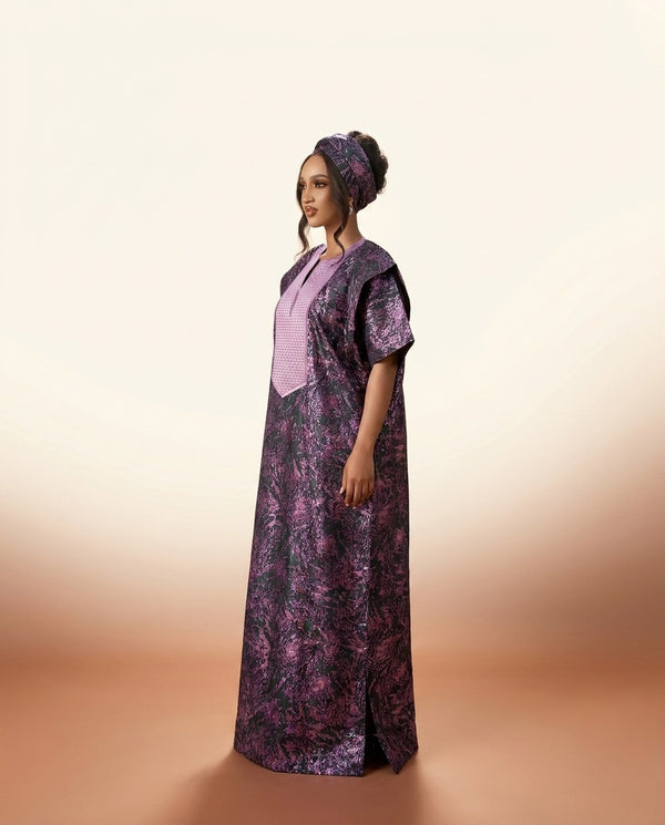 African Print Dress - Purple - view 3