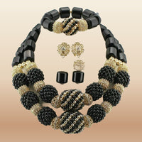 African Bead Jewelry Set - Statement Accessory in Black