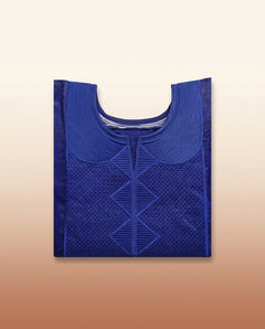 African Agbada Set - Blue Embroidered 3-Piece - view 2