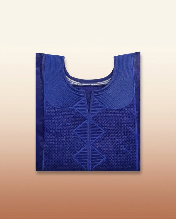African Agbada Set - Blue Embroidered 3-Piece - view 2