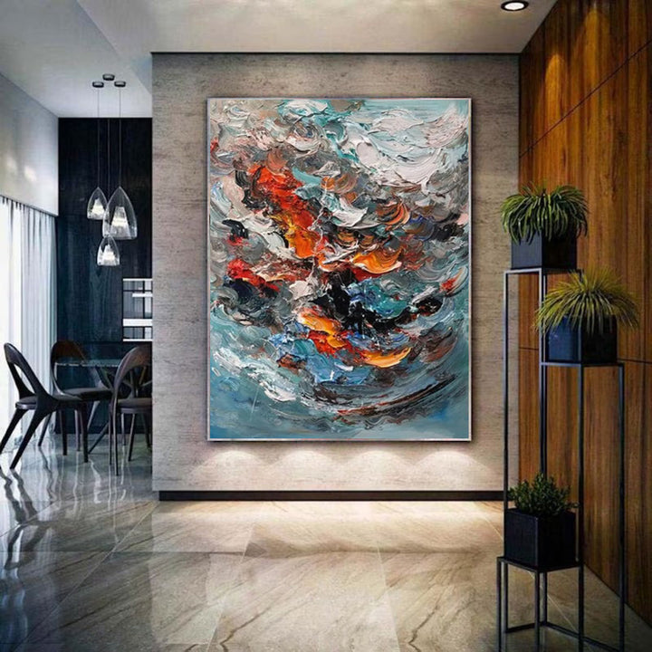 Large Colorful 3D Texture Handmade Oil Painting Original Abstract For Living Room