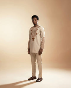 Gold Printed Casual Set - Men's 2-Piece Style - view 4