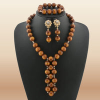 Nigerian Resin Coral Beads - Modern Bridal in Coffee