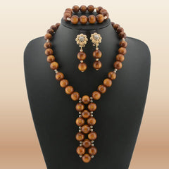 Nigerian Resin Coral Beads - Modern Bridal in Coffee