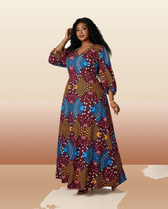 African Print Maxi Dress - Bold Summer Statement - view 3