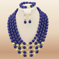 Traditional Nigerian Coral Beads - Grand Bridal in Royal Blue 2