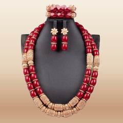 Traditional Nigerian Coral Beads - Grand Bridal in Red 1