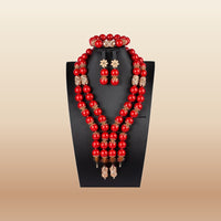 Traditional Nigerian Coral Beads - Grand Bridal in Red 3