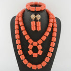 Nigerian Resin Coral Beads - Modern Bridal